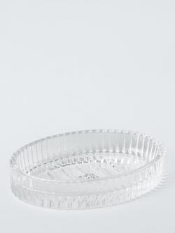John Lewis Fluted Glass Soap Dish, Clear, Clear