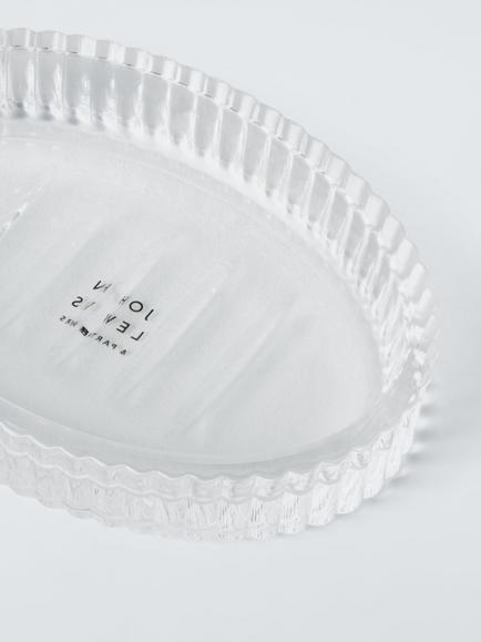 John Lewis Fluted Glass Soap Dish - view 2, Clear