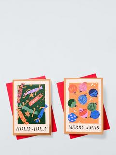 Eleanor Stuart Text Luxury Christmas Card, Pack of 10