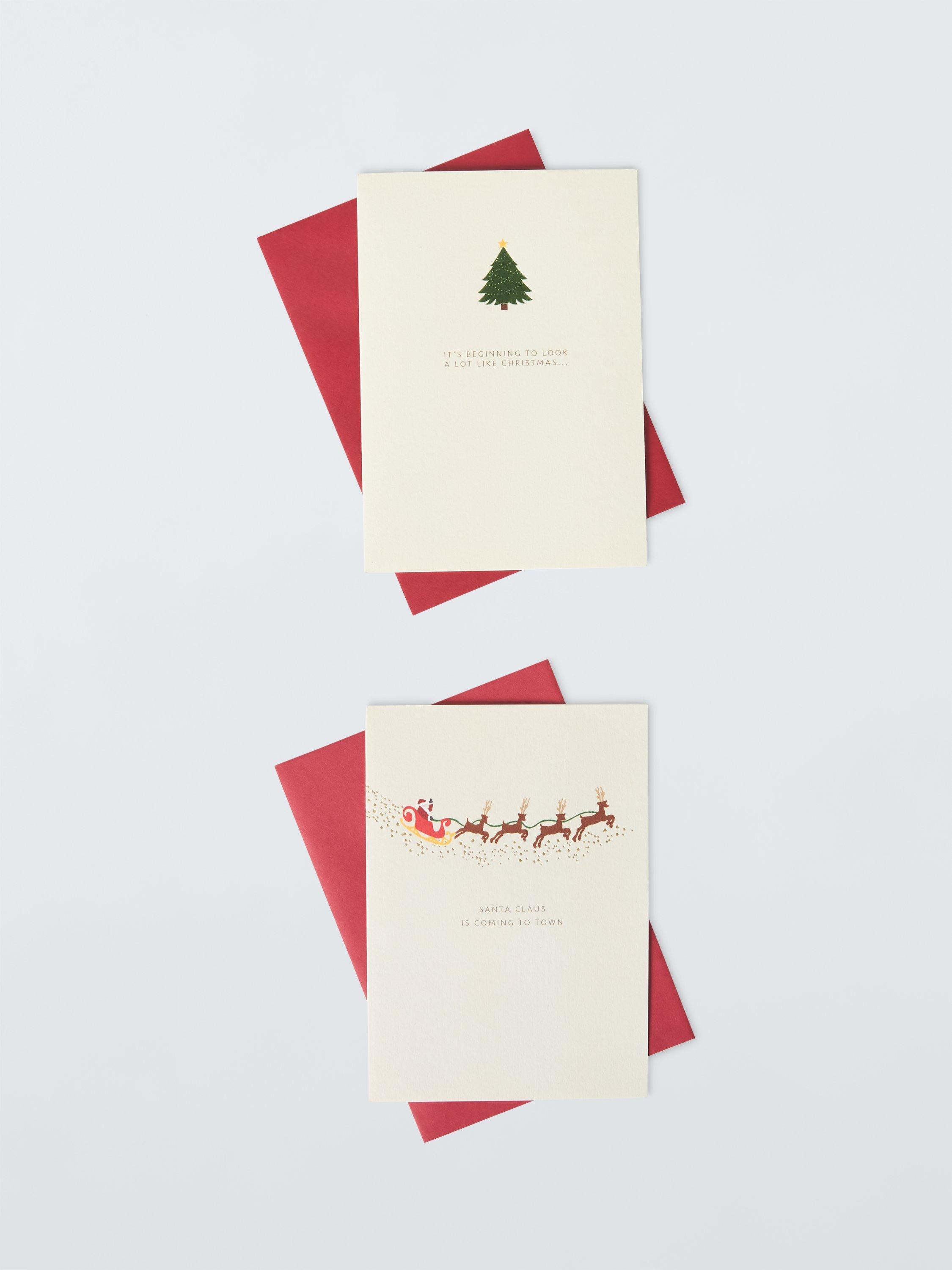 Eleanor Stuart Sleigh & Tree Christmas Card, Pack of 10