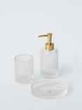 John Lewis Fluted Glass Bathroom Accessories, Clear