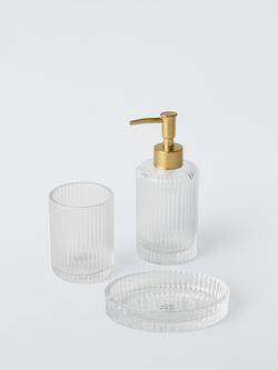 John Lewis Fluted Glass Bathroom Accessories, Clear