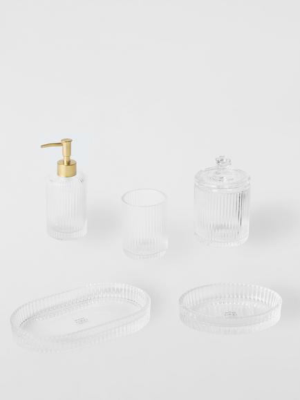 John Lewis Fluted Glass Bathroom Accessories, Clear