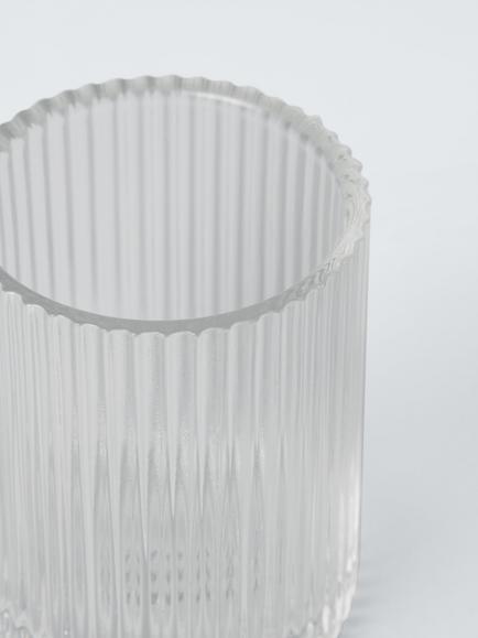 John Lewis Fluted Glass Bathroom Tumbler, 230ml, Clear - view 2, Clear