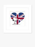 John Lewis Peanuts 'Snoopy Union Jack' Framed Print & Mount, 23 x 23cm, Multi