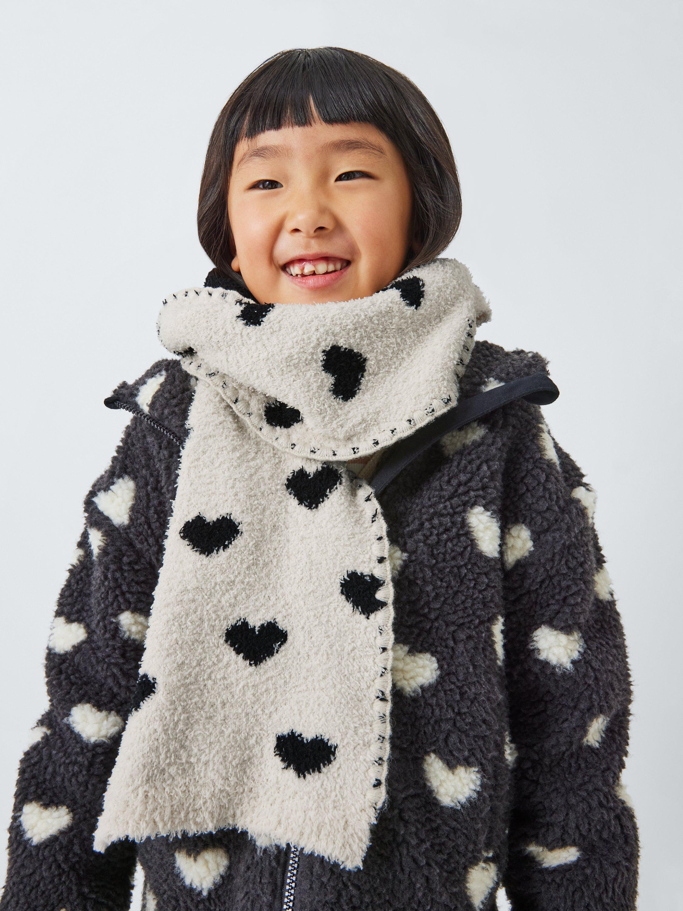 John Lewis ANYDAY Kids' Fluffy Heart Scarf, Multi