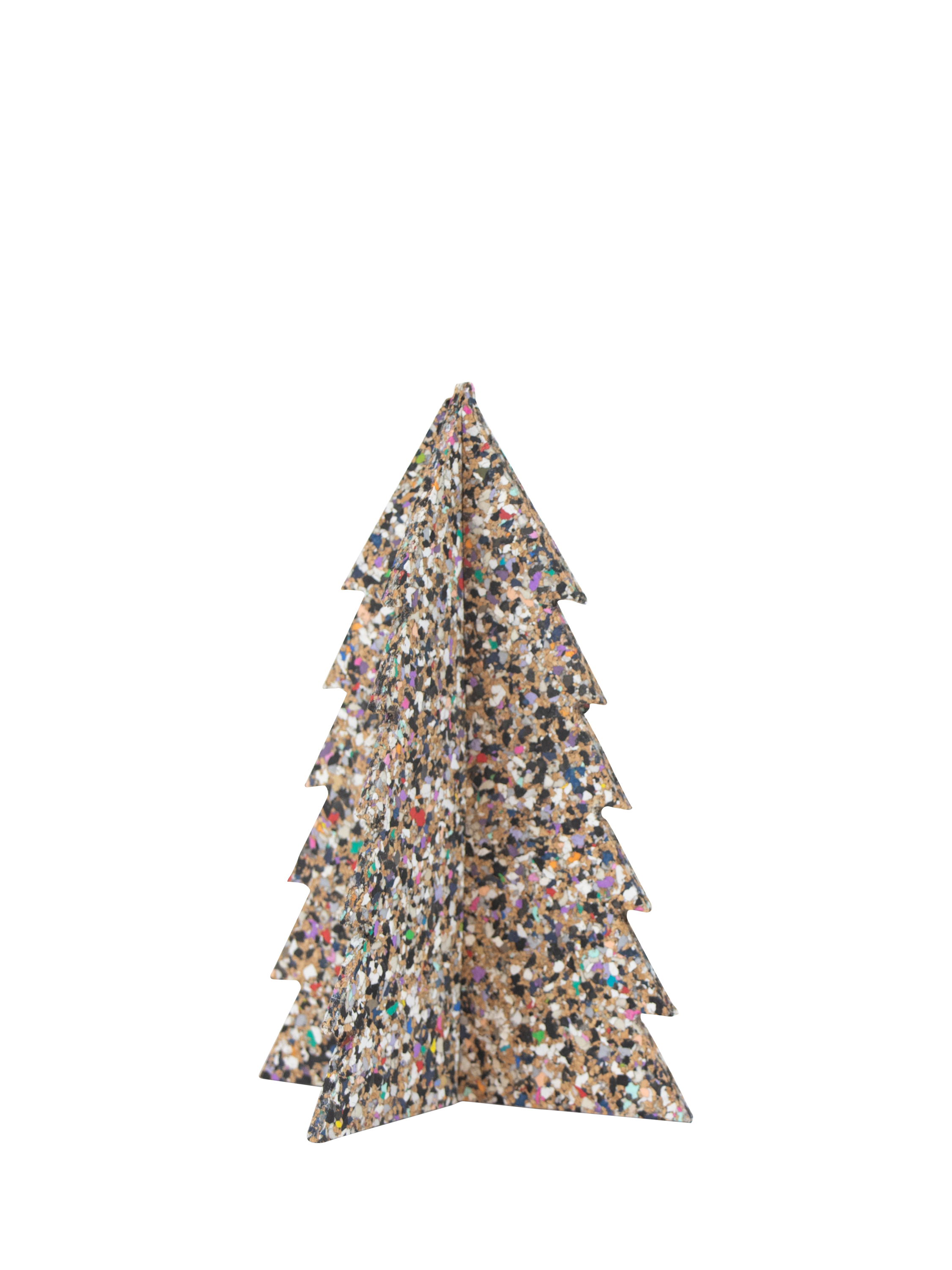 LIGA Beach Clean Recycled Cork Pop-Up Christmas Tree Decoration, H20cm, Natural