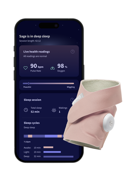 Owlet Dream Sock Smart Baby Monitor, Dusty Rose, Rose