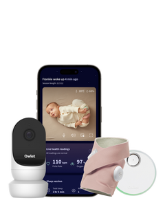 Owlet Dream Duo Sock & Cam 2 Baby Monitor, Dusty Rose