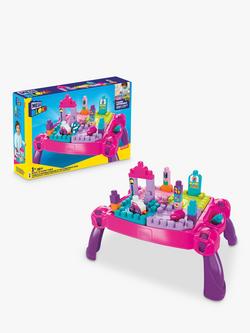 Mega Bloks Build 'N Learn Table, 30 Pieces, Pink, Multi