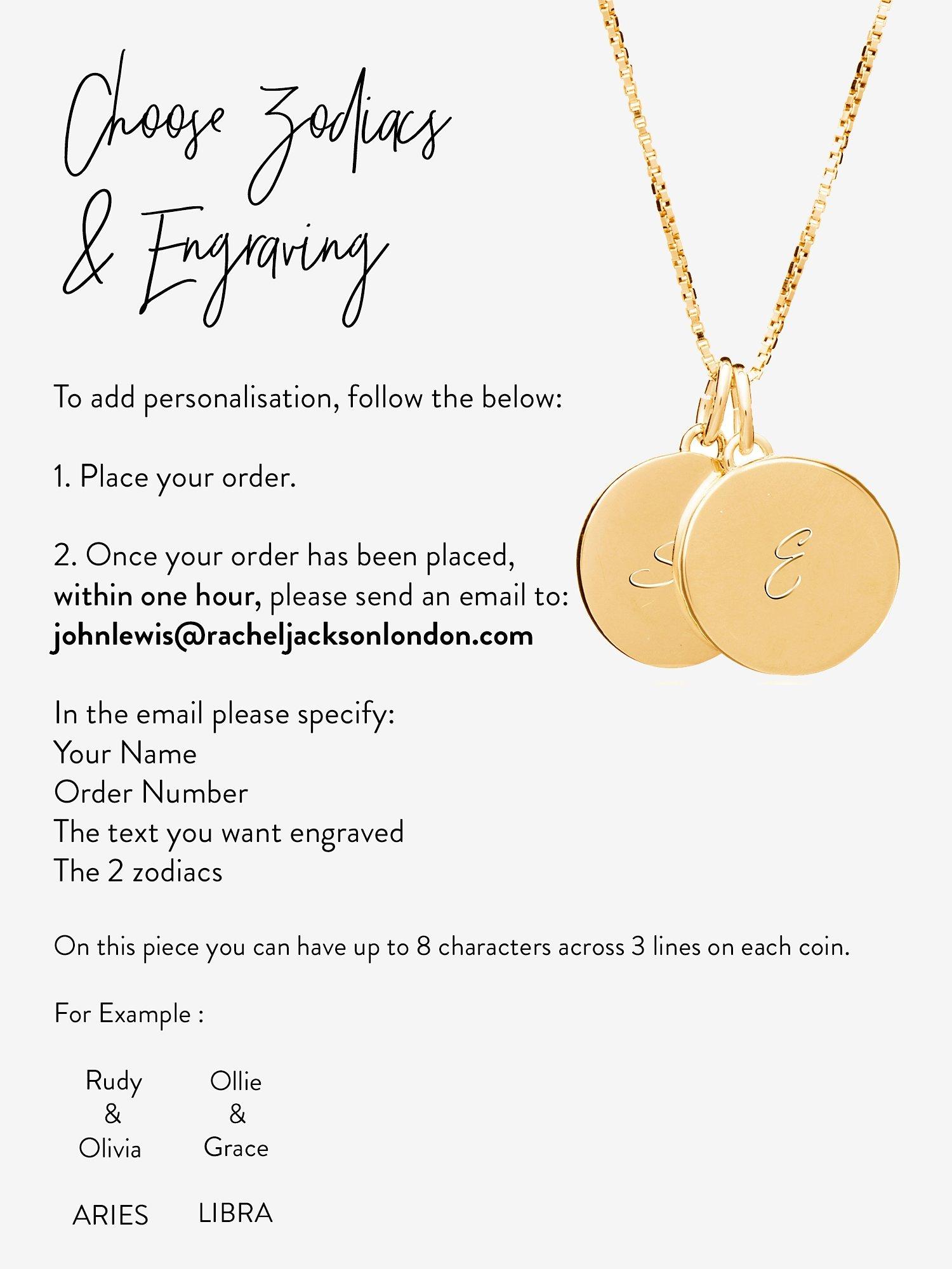 Product image 5 of 6, which shows Rachel Jackson London Zodiac Art Coin Personalised Duo Necklace, Gold