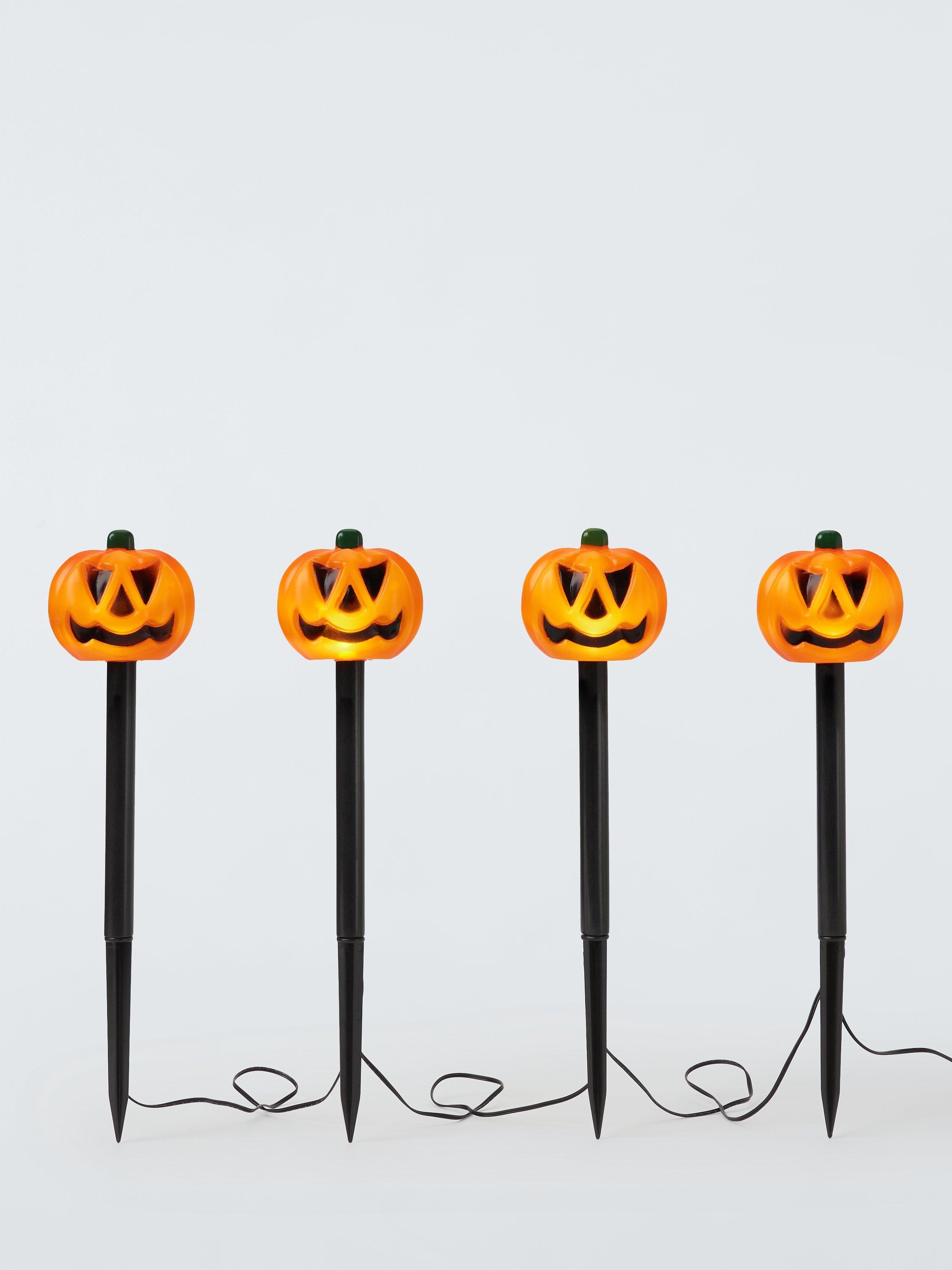 John Lewis Pumpkin LED Stake Lights, Pack of 4