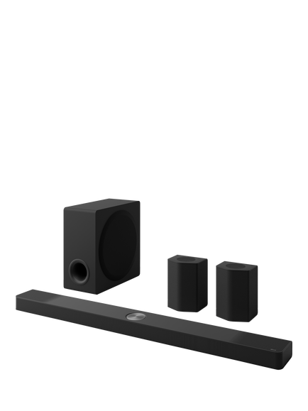 LG S95TR Bluetooth Wi-Fi Soundbar with Dolby Atmos, DTS:X, Wireless Subwoofer & Rear Speakers, Black, Black