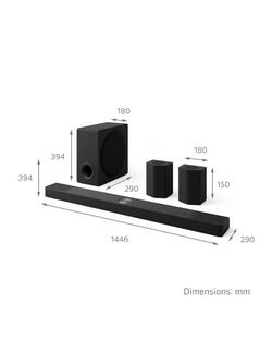 LG S95TR Bluetooth Wi-Fi Soundbar with Dolby Atmos, DTS:X, Wireless Subwoofer & Rear Speakers, Black - view 2, Black
