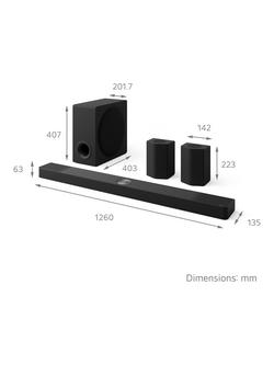 LG S95TR Bluetooth Wi-Fi Soundbar with Dolby Atmos, DTS:X, Wireless Subwoofer & Rear Speakers, Black - view 2, Black