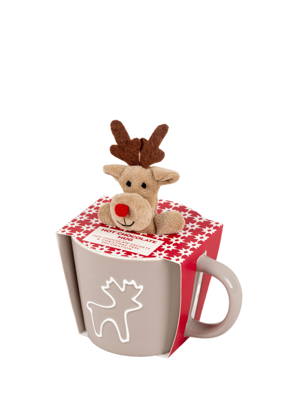 Reindeer Hot Chocolate Mug Gift Set, 40g, Multi