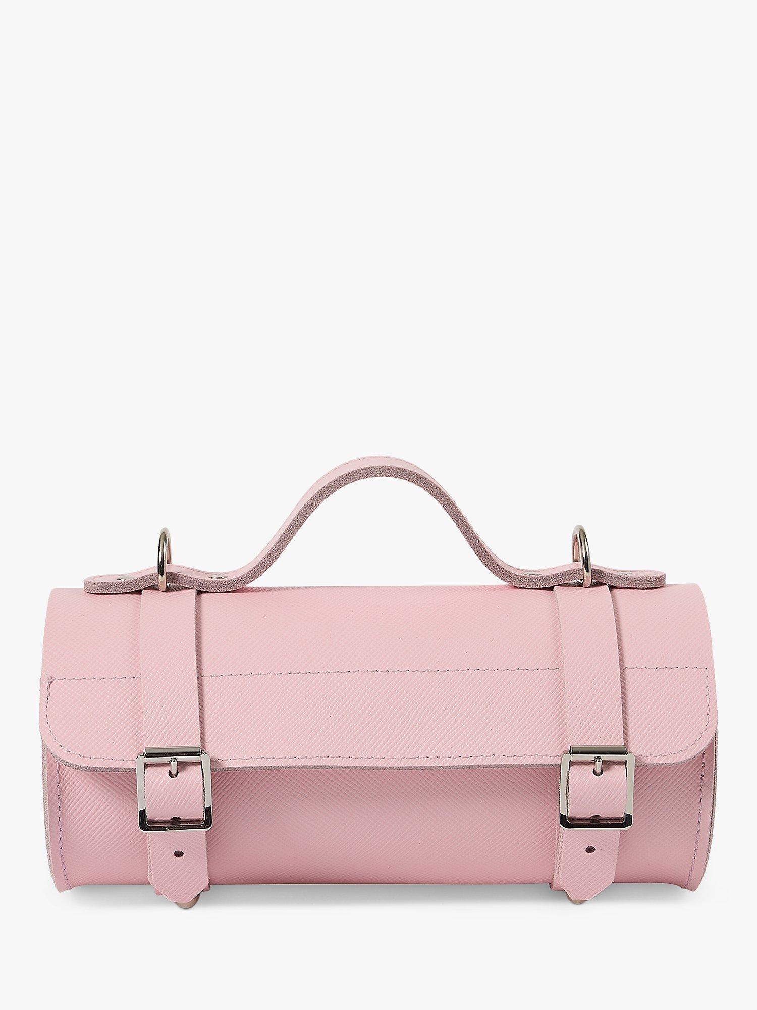 Product image 1 of 9, which shows Cambridge Satchel Bowls Leather Grab Bag, Fondant Pink Saffiano