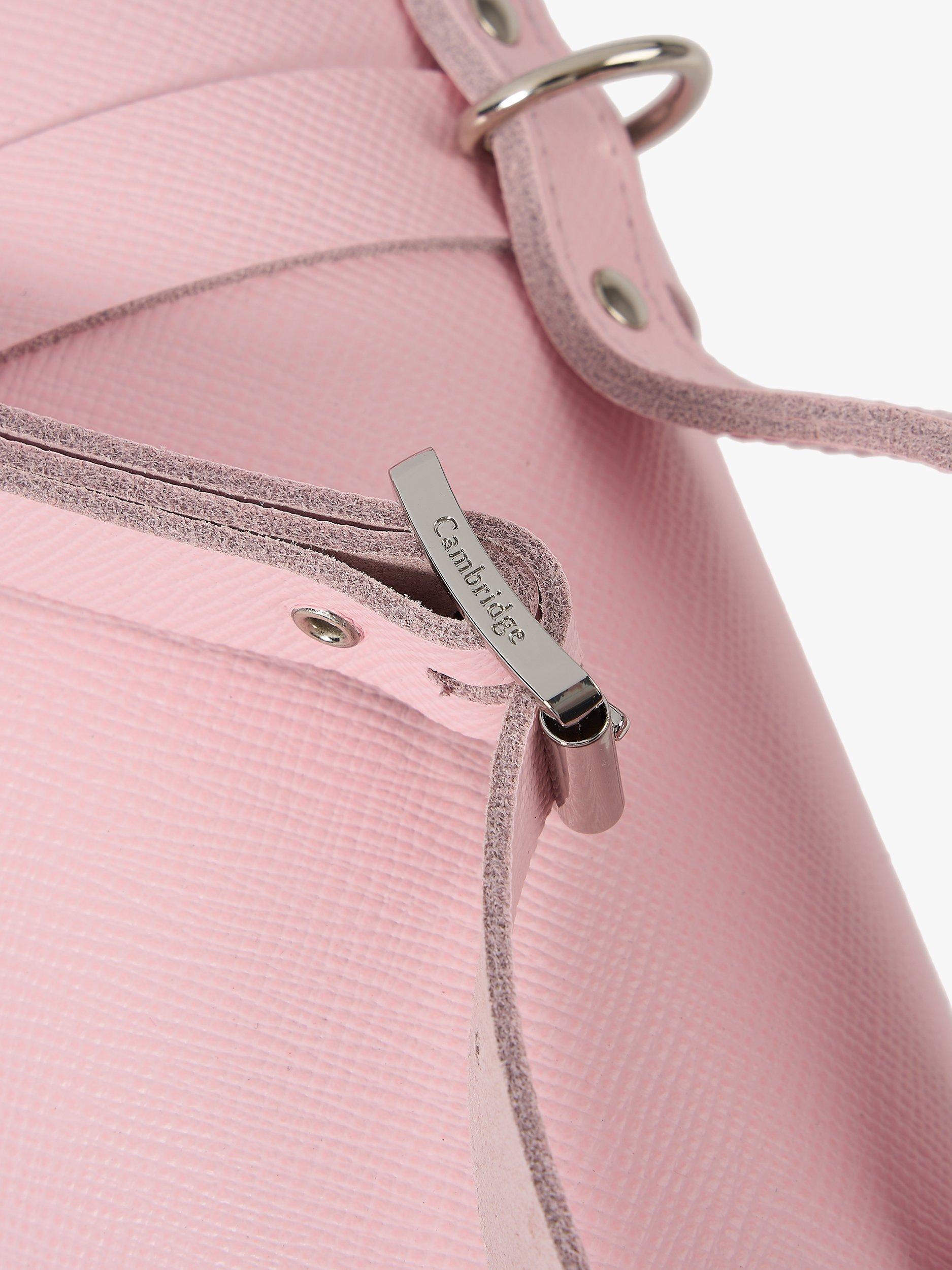 Product image 7 of 9, which shows Cambridge Satchel Bowls Leather Grab Bag, Fondant Pink Saffiano