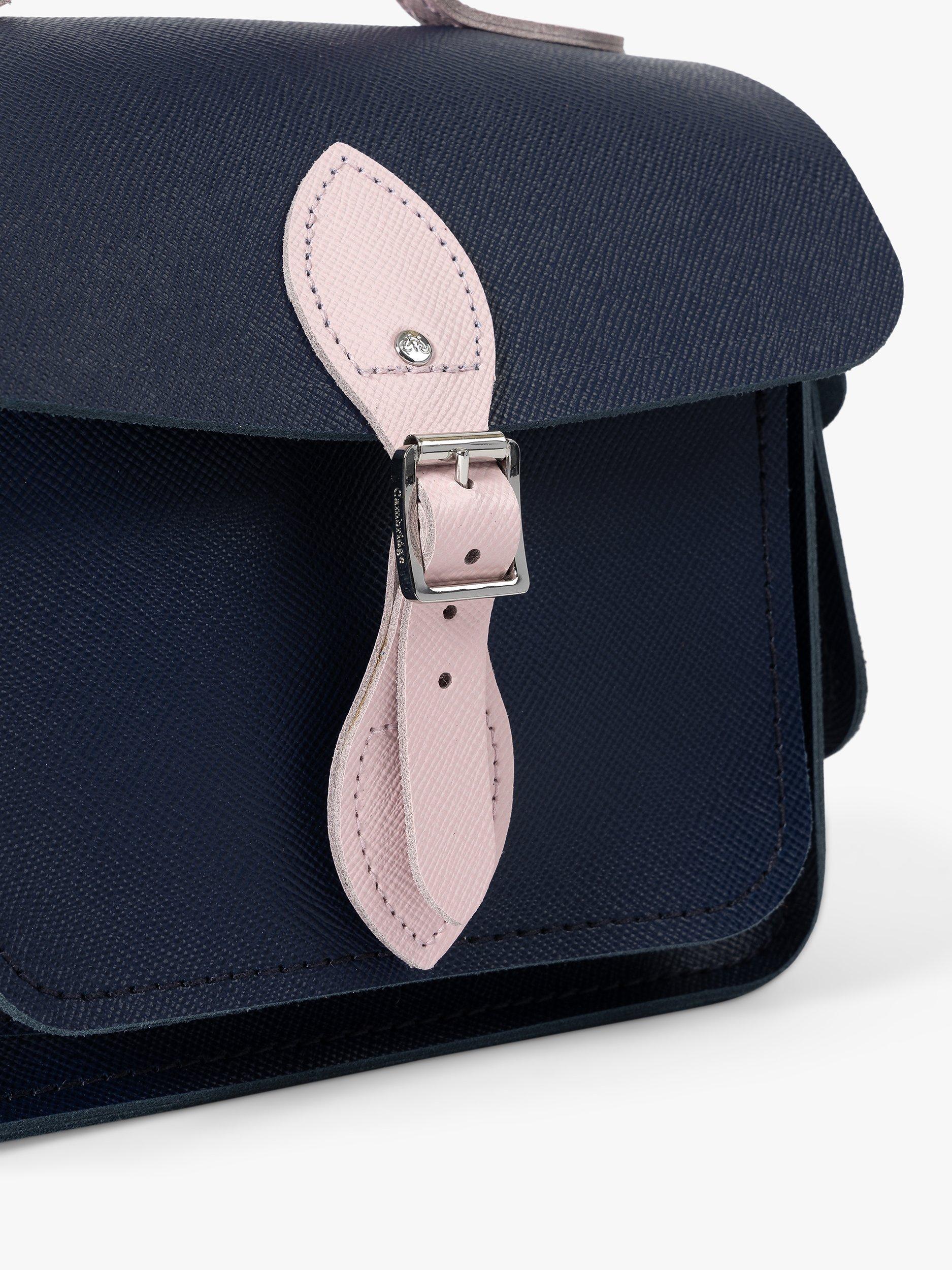 Product image 9 of 9, which shows Cambridge Satchel The Small Traveller Leather Bag, Blueberry Pink Saffiano
