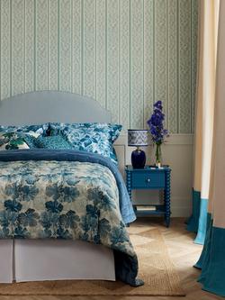 John Lewis X Collagerie Ikat Stripe Wallpaper - view 2, Eau De Nil