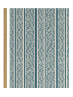 John Lewis X Collagerie Ikat Stripe Wallpaper - view 2, Petrol