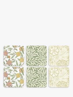 Morris & Co. Archive Print Square Cork-Backed Coasters, Set of 6, Assorted, 