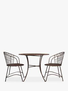 Gallery Direct Scada Metal Garden Bistro Table & Chairs Set, Noir