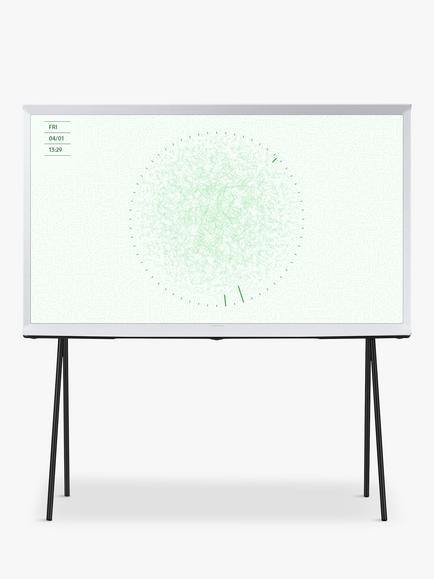 Samsung The Serif (2024) QLED HDR 4K Ultra HD Smart TV, 55 inch with TVPlus & Bouroullec Brothers Design, Cloud White, Cloud White