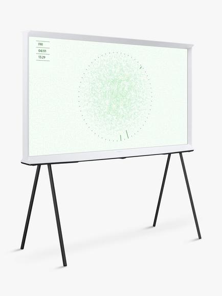 Samsung The Serif (2024) QLED HDR 4K Ultra HD Smart TV, 55 inch with TVPlus & Bouroullec Brothers Design, Cloud White - view 2, Cloud White