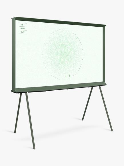 Samsung The Serif (2024) QLED HDR 4K Ultra HD Smart TV, 55 inch with TVPlus & Bouroullec Brothers Design, Ivy Green - view 2, Ivy Green