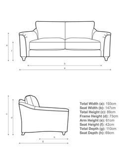 John Lewis Bromley Large 3 Seater Sofa - view 2, Grey
