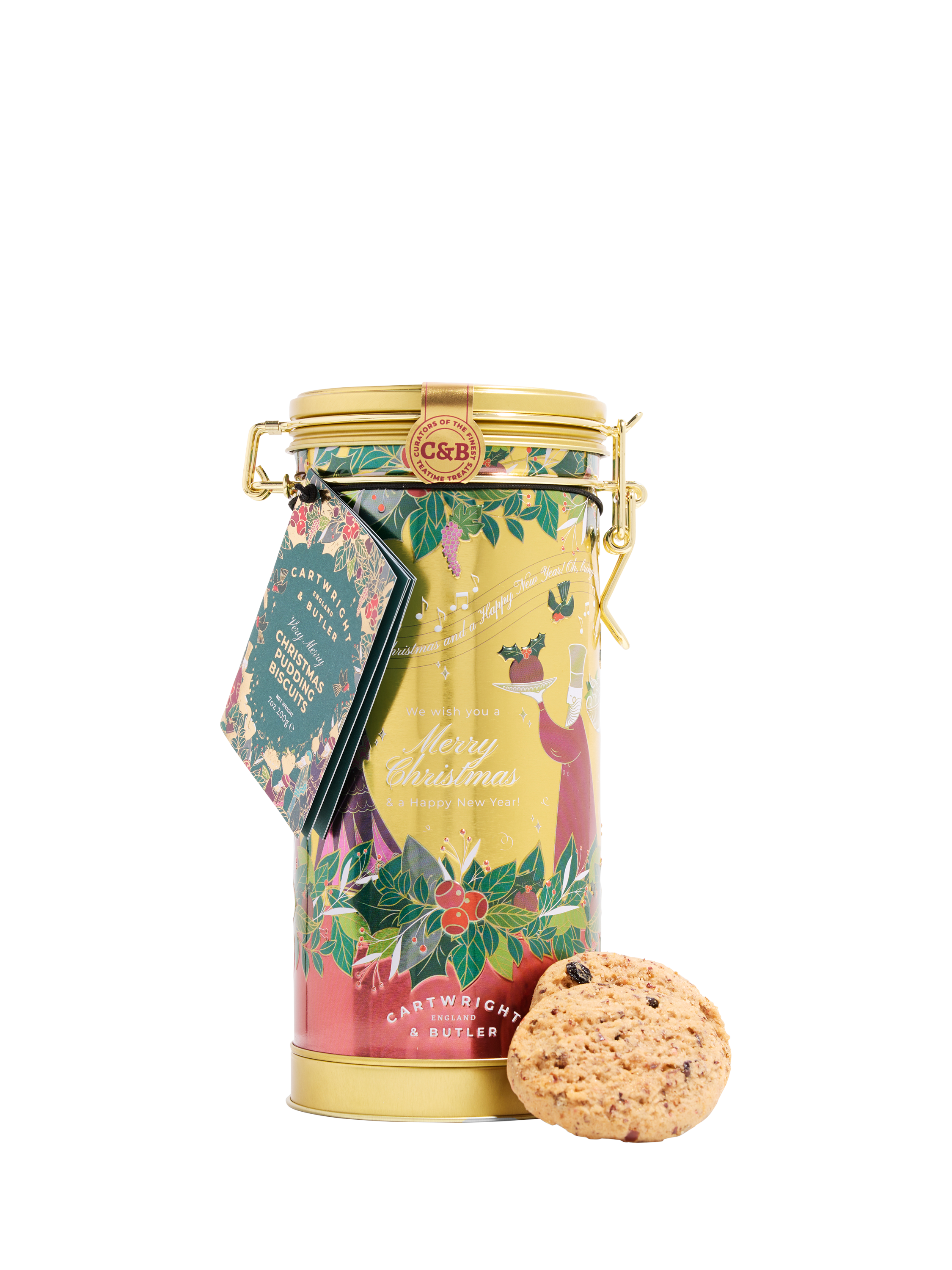 Cartwright & Butler Christmas Pudding Biscuits & Musical Tin, 200g