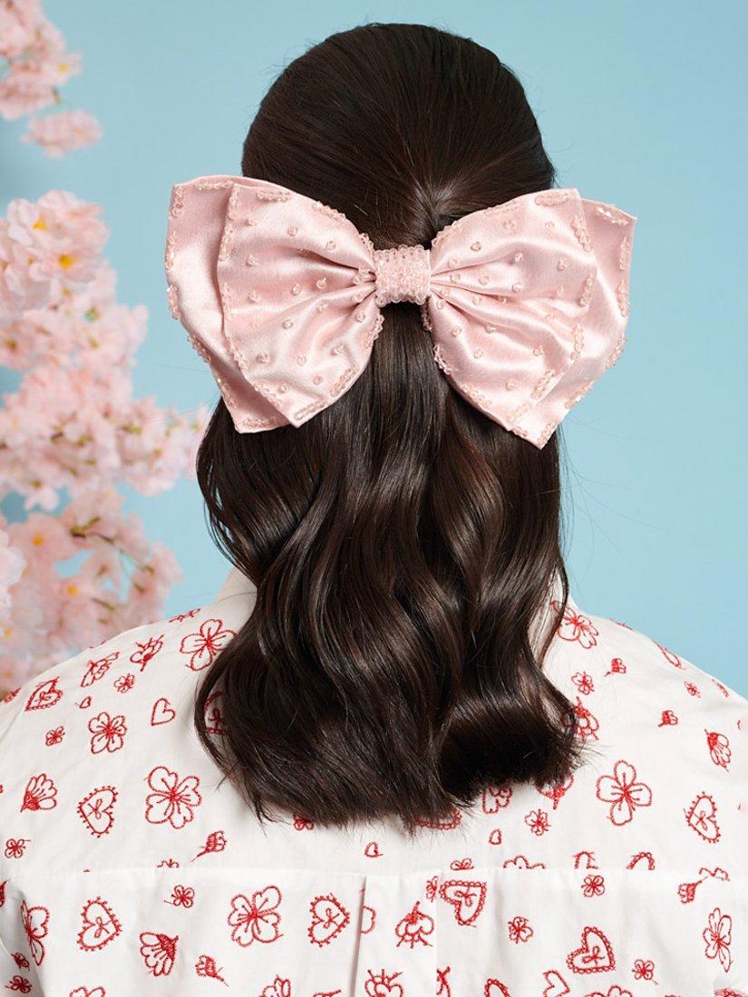 Sister Jane Kanzan Beaded Hair Bow, Pink