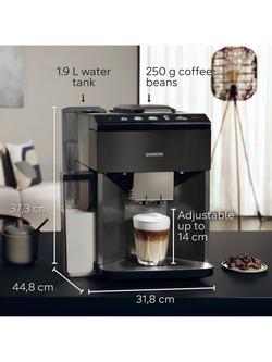 Siemens TQ518GB3 EQ500 Bean to Cup Coffee Machine, Black - view 2, Black