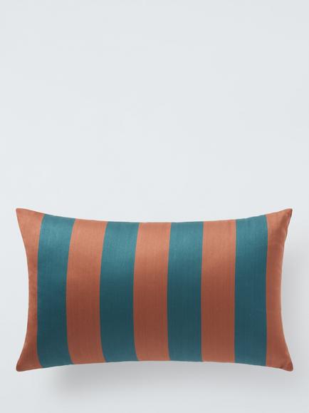 John Lewis X Collagerie Satin Stripe Cushion, Auburn