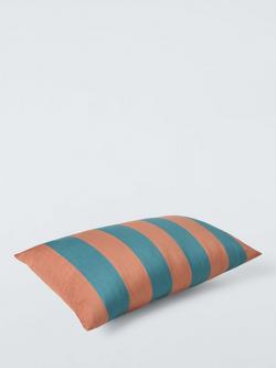 John Lewis X Collagerie Satin Stripe Cushion - view 2, Auburn