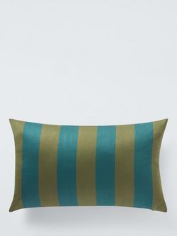 John Lewis X Collagerie Satin Stripe Cushion, Olive
