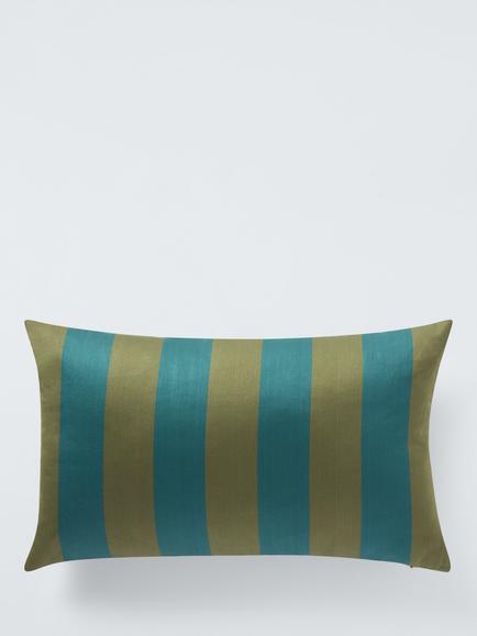 John Lewis X Collagerie Satin Stripe Cushion, Olive
