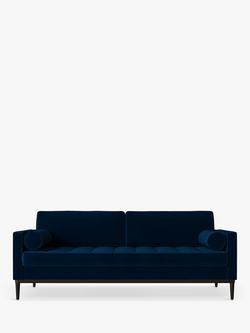 Swyft Model 02 Large 3 Seater Sofa Bed, Dark Leg, Velvet Indigo
