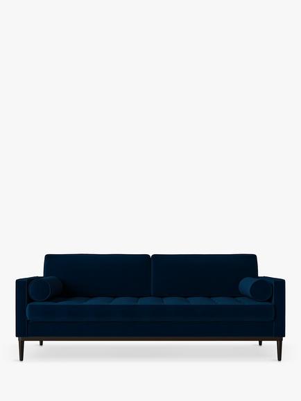 Swyft Model 02 Large 3 Seater Sofa Bed, Dark Leg, Velvet Indigo