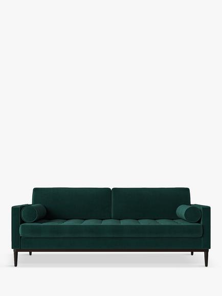 Swyft Model 02 Large 3 Seater Sofa Bed, Dark Leg, Velvet Kingfisher