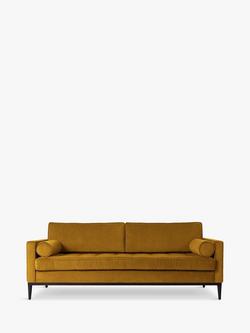 Swyft Model 02 Large 3 Seater Sofa Bed, Dark Leg, Velvet Mustard