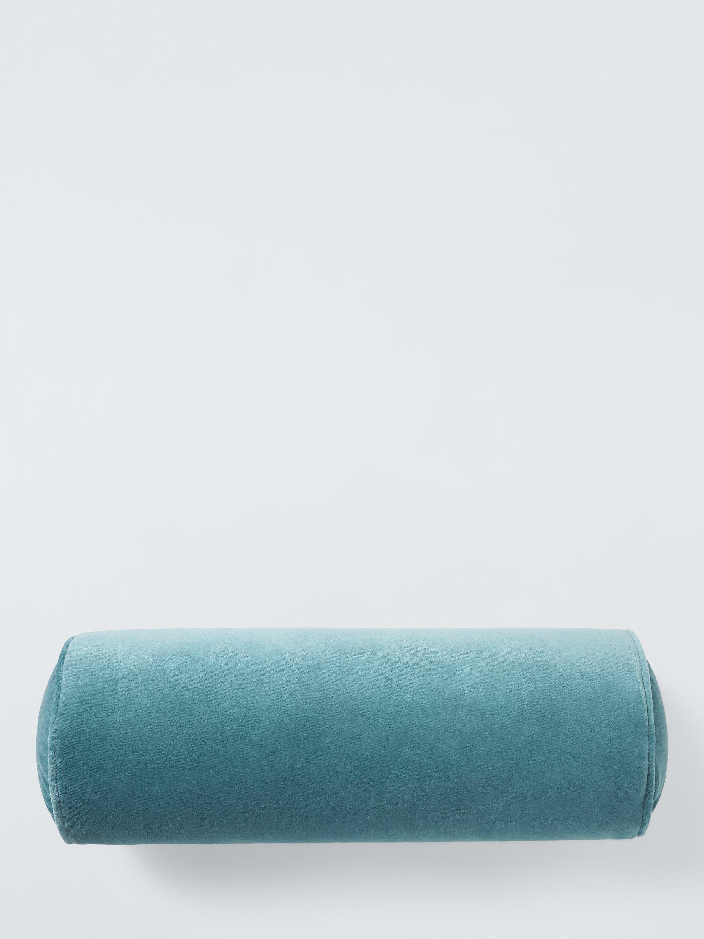 John Lewis ANYDAY Cotton Velvet Bolster Cushion Teal