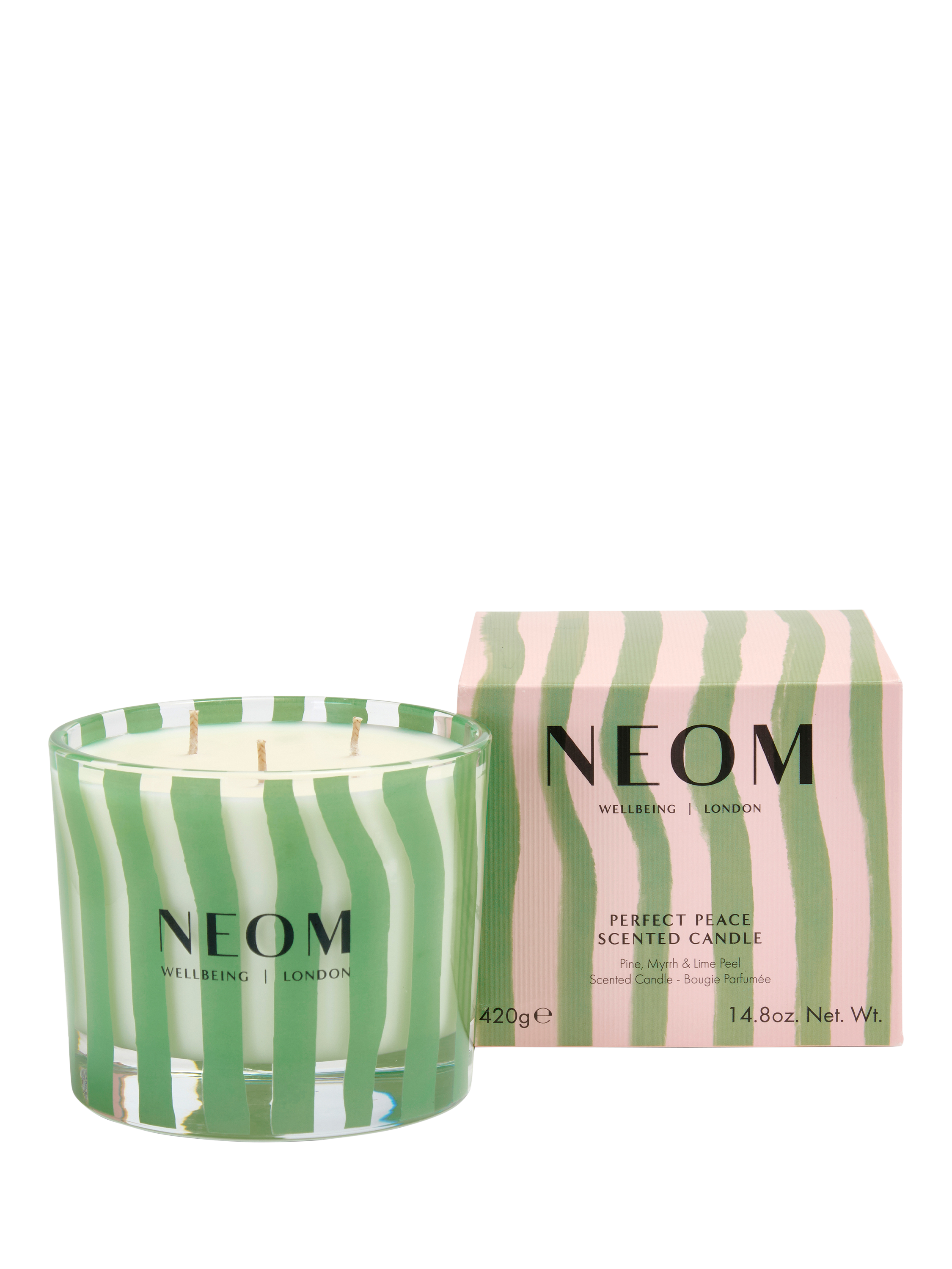 NEOM Wellbeing London Perfect Peace 3 Wick Scented Candle, 420g