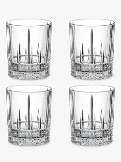 Spiegelau Perfect Serve Double Old Fashioned Tumbler Glass, Set of 4, 370ml, Clear, Clear