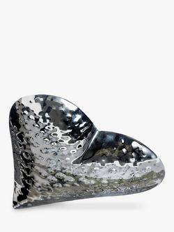 Selbrae House Heart Hammered Stainless Steel Dish, Silver, Silver