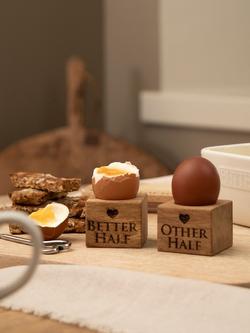 Selbrae House Better Half Oak Wood Egg Cups, Set of 2 - view 2, Natural