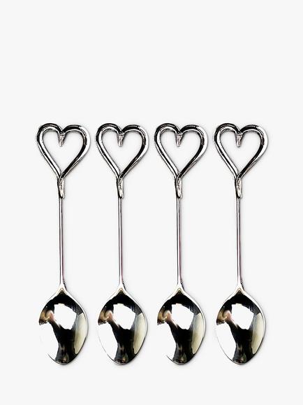Selbrae House Love Heart Stainless Steel Spoons, Set of 4, 