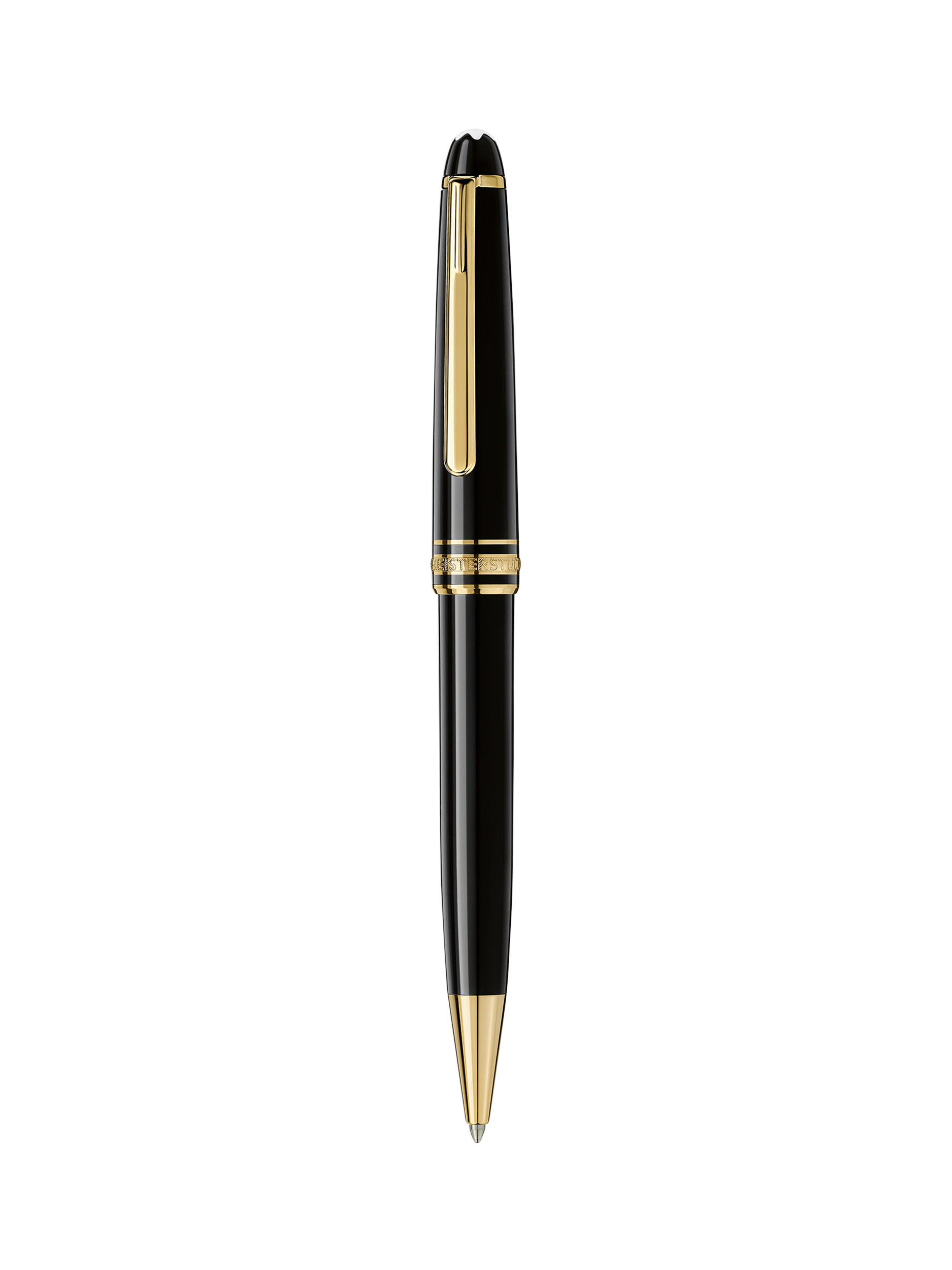 Product image 1 of 4, which shows Montblanc Meisterstück Gold Coated Classique Ballpoint Pen, Black