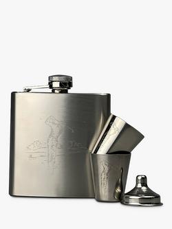 Selbrae House Golf Stainless Steel Hip Flask & Cup Set, 